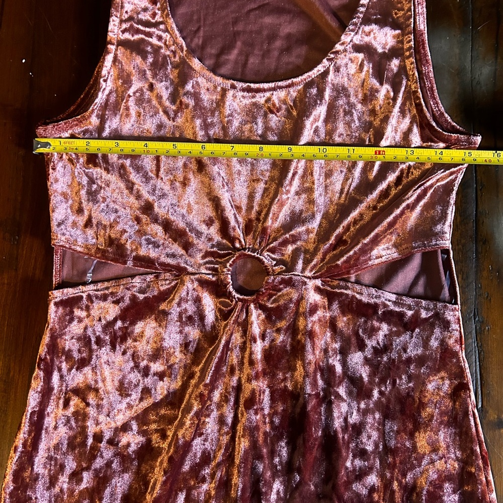 NWOT Derek Heart Cut Out Mini Velvet Dress - Picture 6 of 6